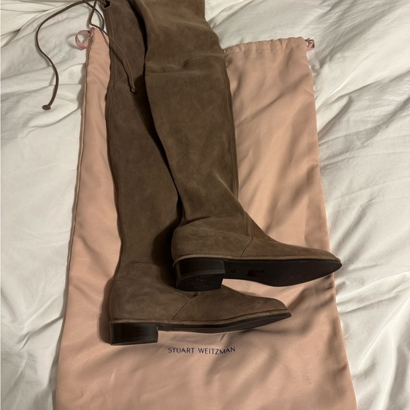 Stuart Weitzman Taupe Lowland Suede Boot - Picture 4 of 9